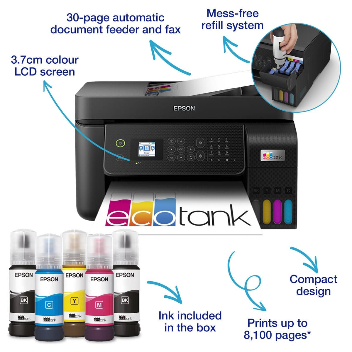 EPSON EcoTank L5290 A4 Wi-Fi All-in-One Ink Tank Printer with ADF 8