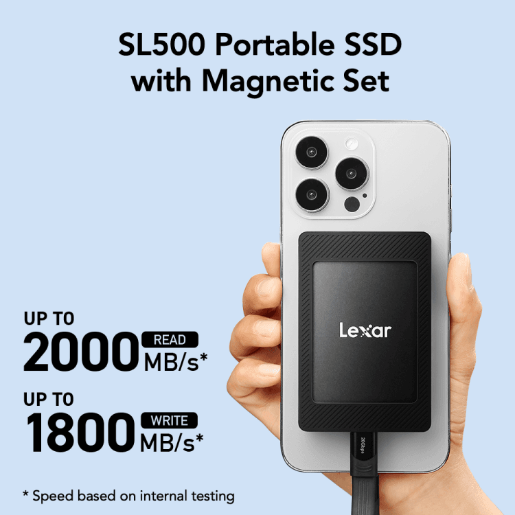 Lexar SL500 1TB Portable SSD with Magnetic Set | LSL500M001T-RNBNG 14